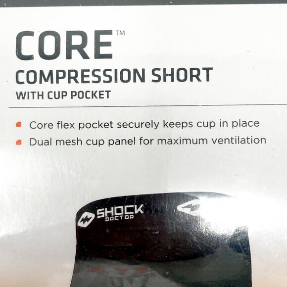 Shock Doctor Core Compression Shorts with Athletic Cup Pocket Black Men's Small - Picture 3 of 7